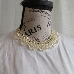 Antique 1970s Georgous Faux Pearl Collar Necklace